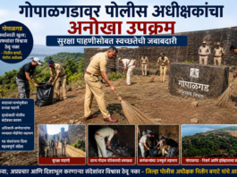 गोपाळगडावर पोलीस अधीक्षकांचा अनोखा उपक्रम; सुरक्षा पाहणीसोबत स्वच्छतेची जबाबदारी