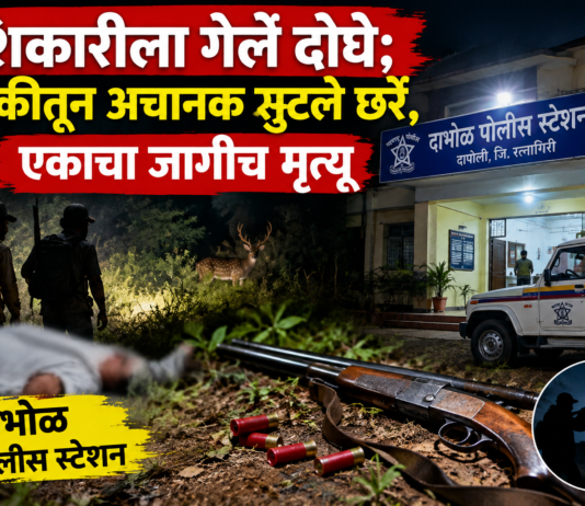 दापोली – शिकारीला गेले दोघे; बंदुकीतून अचानक सुटले छर्रे, एकाचा जागीच मृत्यू